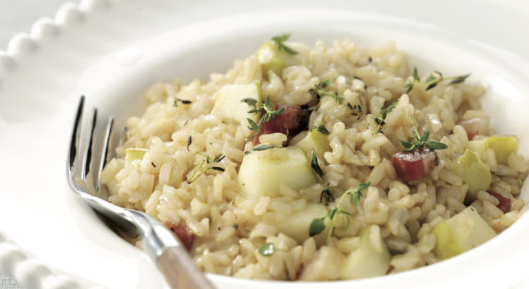 Risotto alle mele verdi e speck