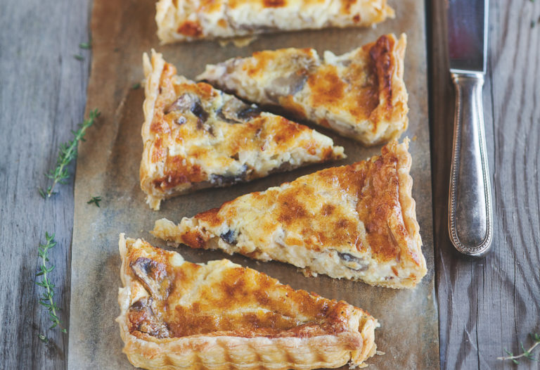 Torta salata ai funghi champignon