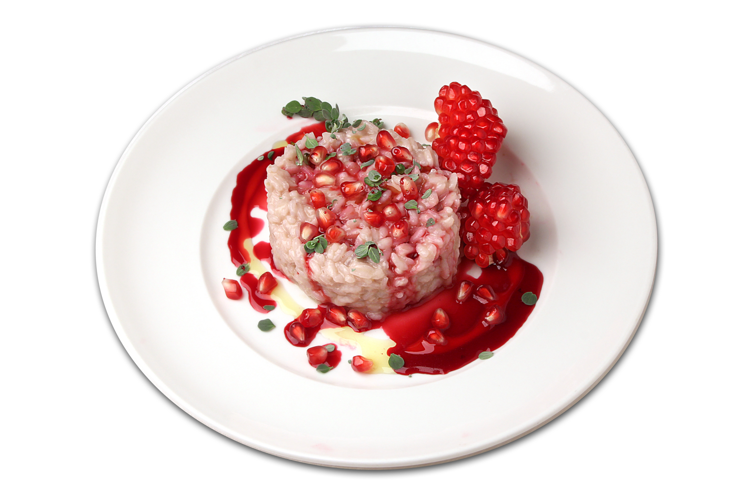 Risotto carnaroli alla melagrana mantecata con robiola e ...