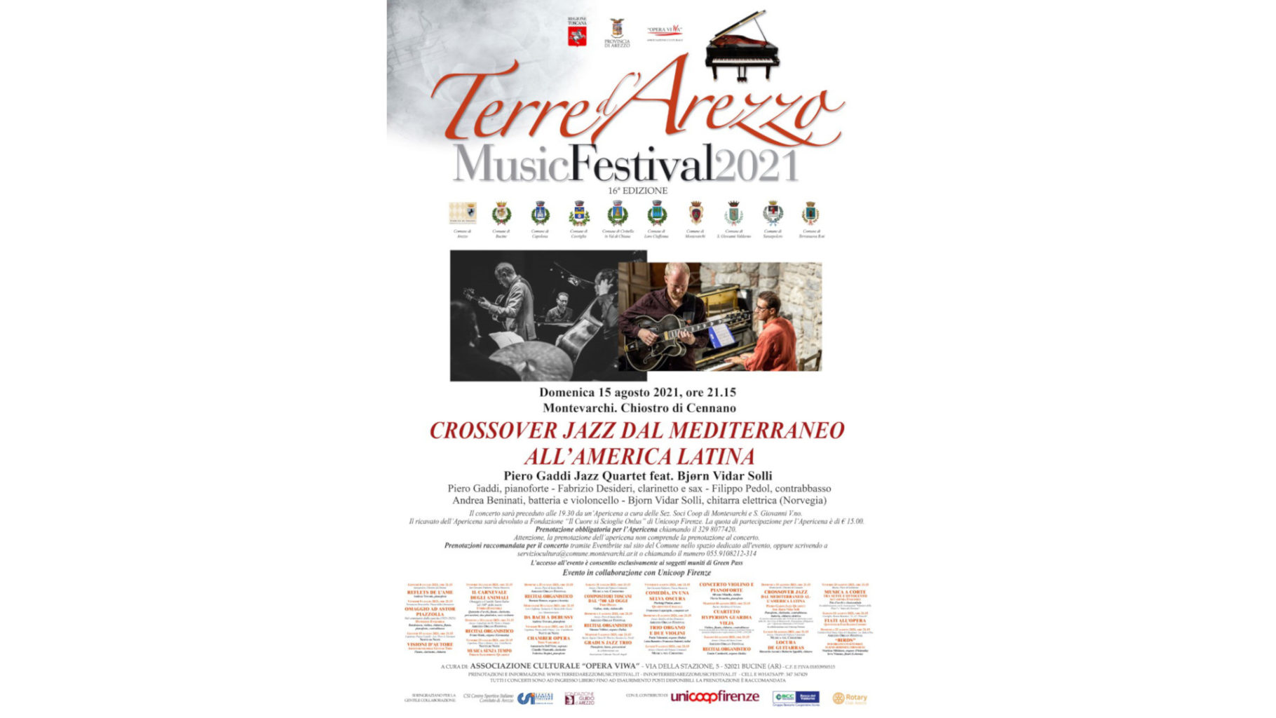 Ferragosto con Terre d Arezzo Music Festival il 15 apericena e