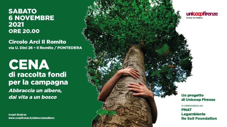 Pontedera: il 6/11 cena di raccolta fondi al Circolo Arci Il Romito per il bosco di Montopoli in Val d’Arno