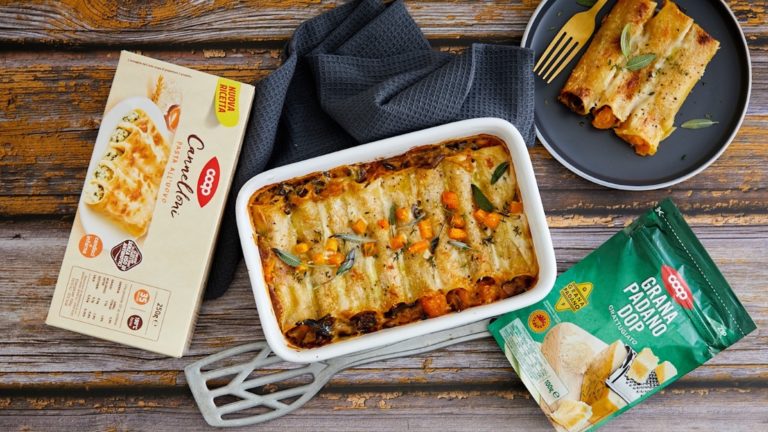 Cannelloni al forno con zucca e funghi
