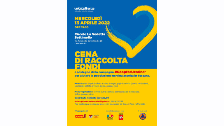 Cena di raccolta fondi per #CoopforUcraina al Circolo la Vedetta Settimello