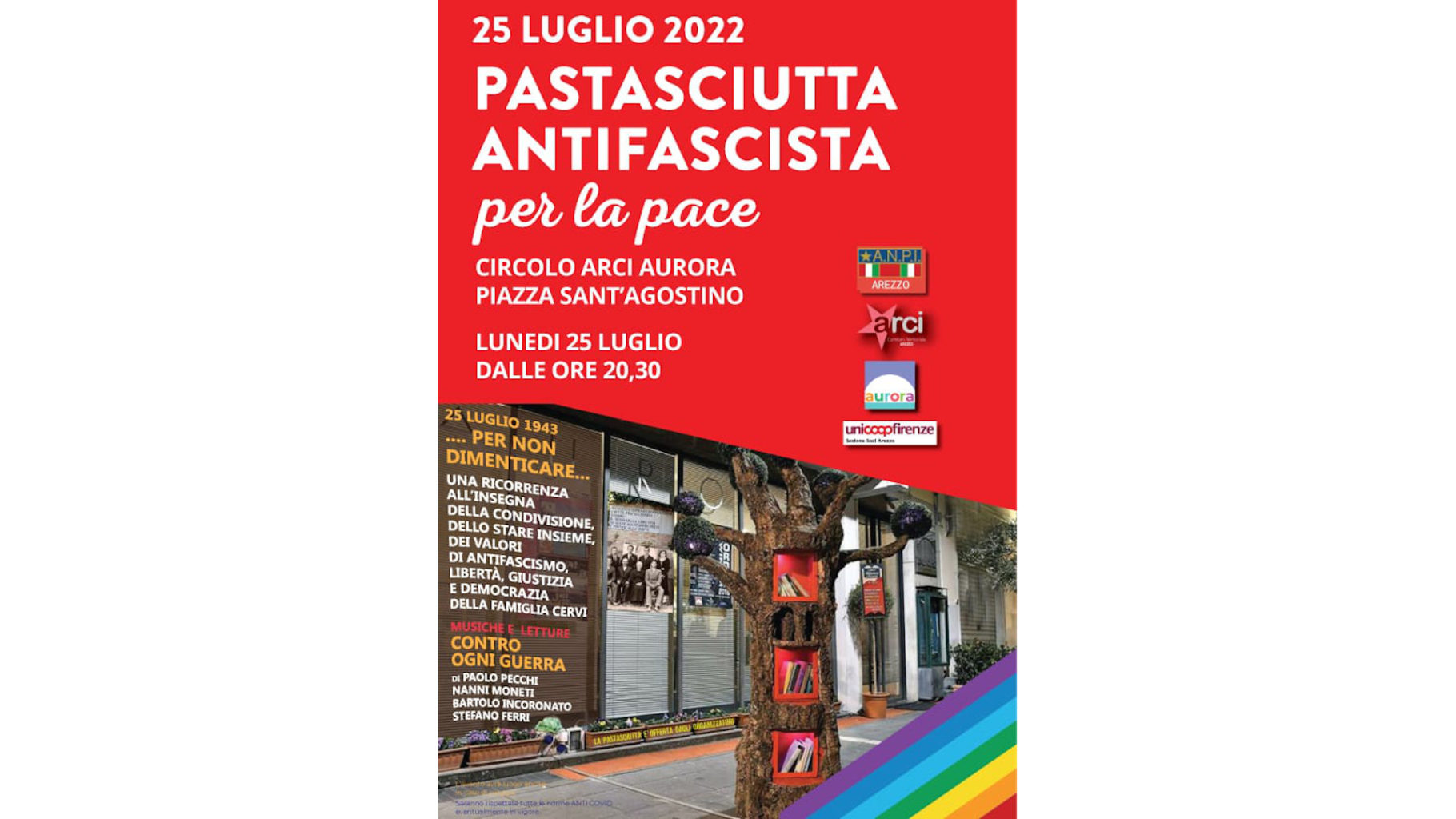 Pastasciutta antifascista al Circolo Arci Aurora in piazza Sant