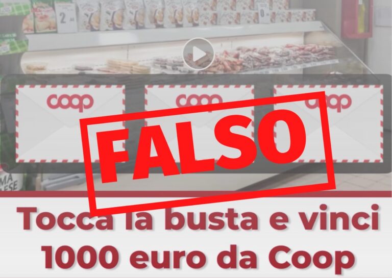 In rete falsi buoni gratuiti, la denuncia di Coop: attenzione alle truffe