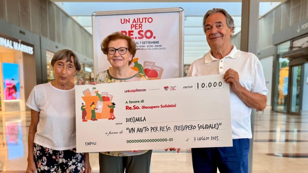 Un assegno di 10mila euro in aiuto a Re.So.