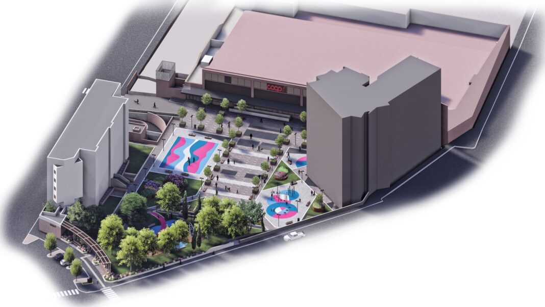 rendering Terza Pizza, piazza Leopoldo Firenze