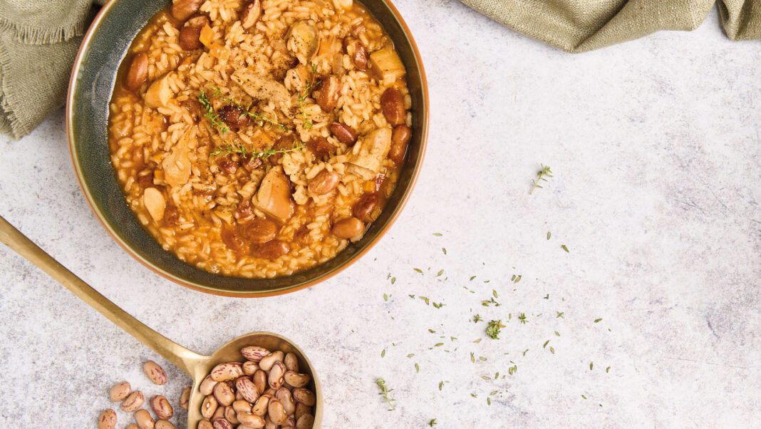 Minestra di riso con funghi e borlottiMinestra di riso con funghi e borlotti Minestra di riso con funghi e borlotti