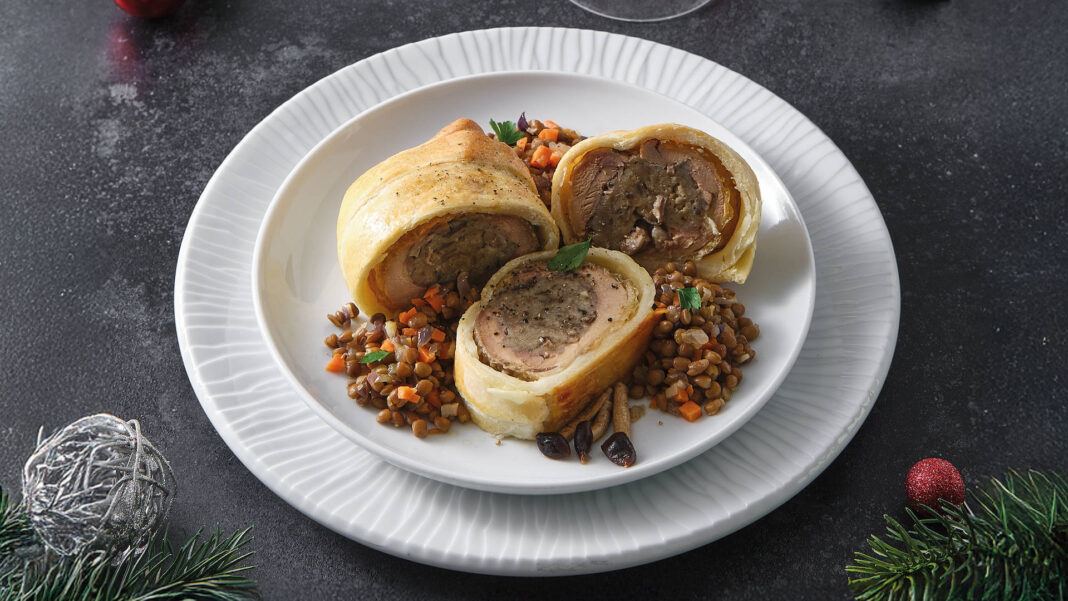 Faraona ripiena e bardata