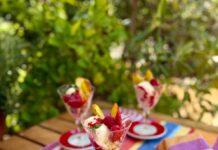 Pesca Melba alla toscana con gelato alla crema